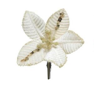 Poinsettia fluweel cream 10 cm