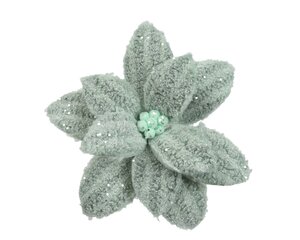 Poinsettia op clip 10 cm salie