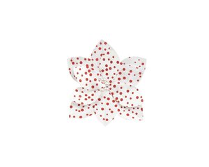 Poinsettia op clip fluweel 22 cm wit