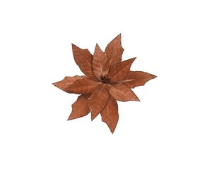 Poinsettia op clip fluweel 35 cm expresso brown