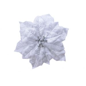 Poinsettia stof op clip wit