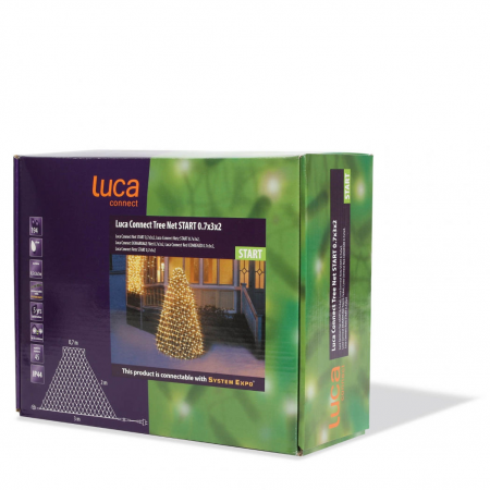 Luca Connect XP Kerstboom Net 0,7x3x2 clear 192 lampjes