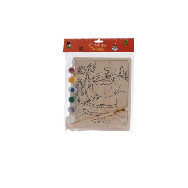 Puzzel verf set kerstman 20 x 16 cm
