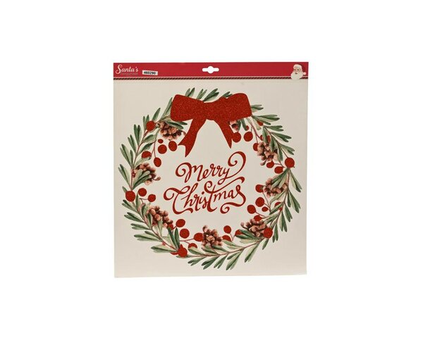 Raam sticker 38 x 42 cm rood strik