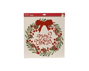Raam sticker 38 x 42 cm rood strik