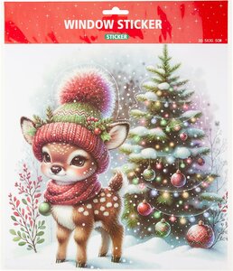 Raamsticker jong hertje 30x30 cm