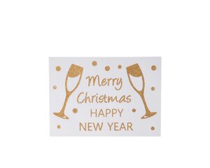 Raamsticker merry christmas & happy new year goud