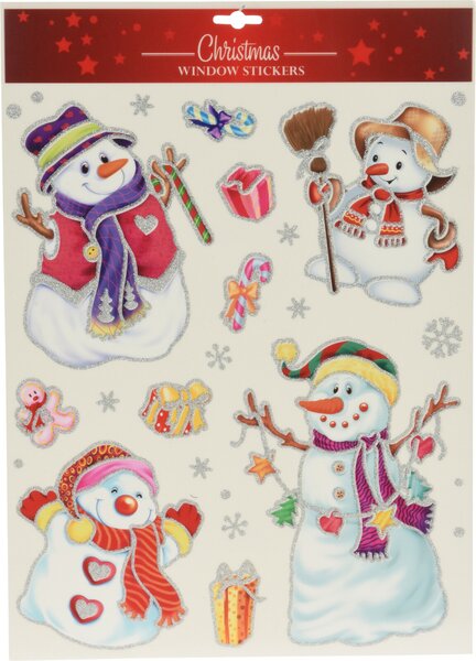 Raamstickers vrolijke sneeuwpoppen