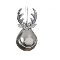 Rendier kunststof hang 11.5 cm zilver