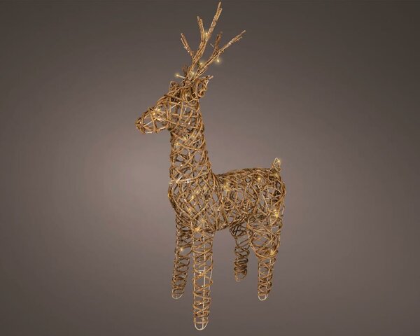 Rendier microled 45 lampjes bruin soft gold