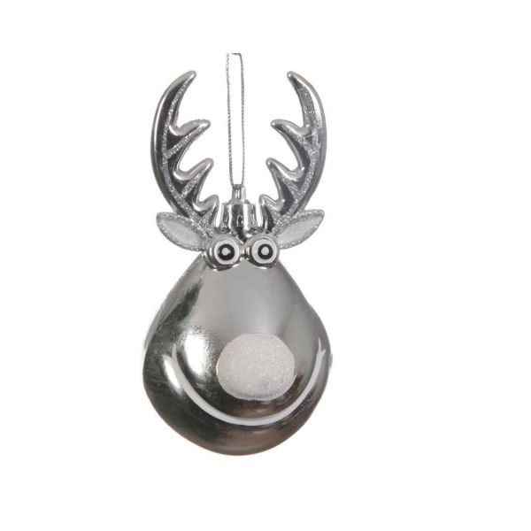 Rendier plastic hang 11.5cm zilver