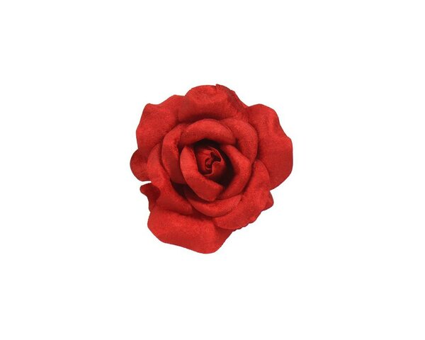 Roos op clip 14 cm fluweel Christmas red