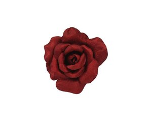 Roos op clip 14 cm fluweel rood