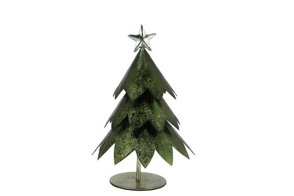 Scottish kerstboom donker groen ijzer 18 cm