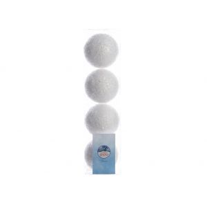 Sneeuwbal foam 8 cm wit glitter - afbeelding 2