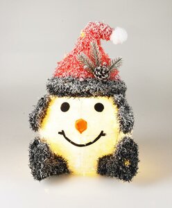 Sneeuwpop met muts LED 36 cm - afbeelding 2