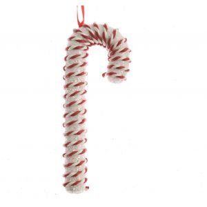 Snoepstok foam hang 20 cm wit / rood