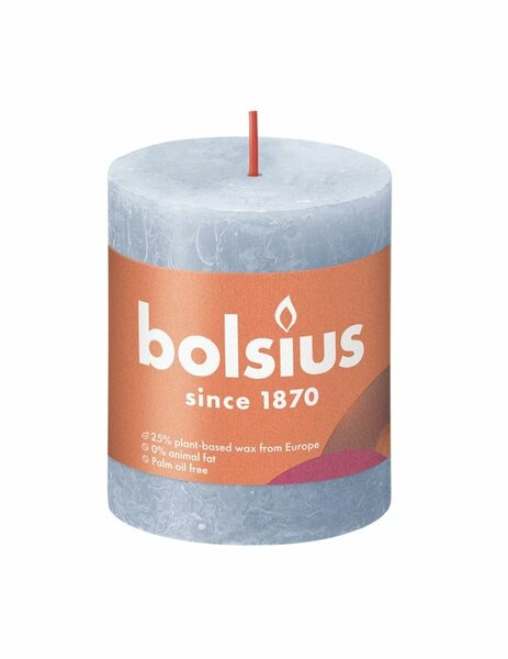 Bolsius kaars rustiek 8x7 cm sky blue