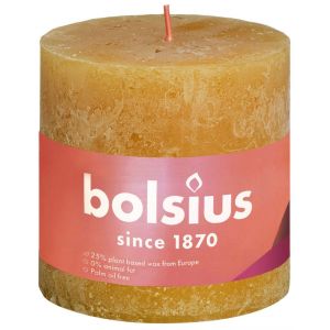 Bolsius kaars rustiek 10x10 cm shine geel