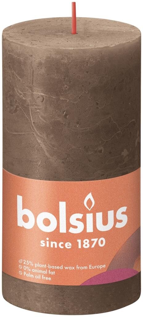 Bolsius kaars rustiek 13x7 cm suede bruin