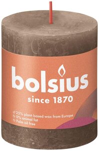 Bolsius kaars rustiek 8x7 cm suede bruin