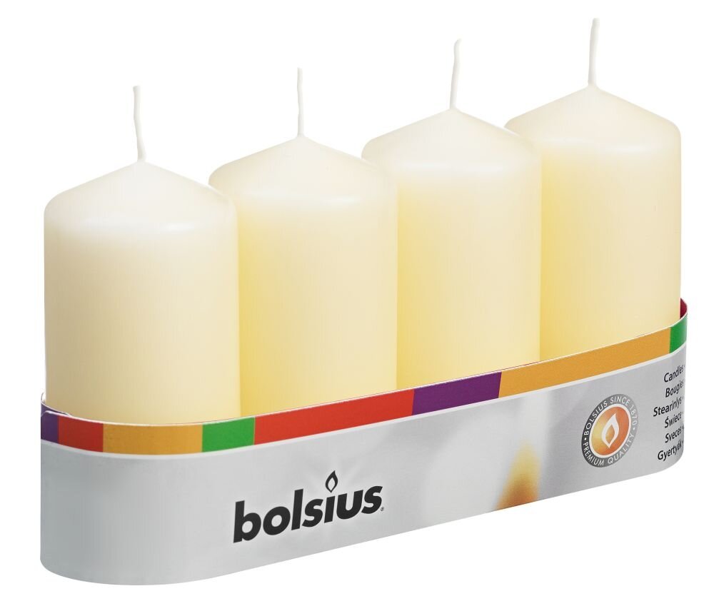 domein Verdorde Bulk Bolsius stompkaars 10x5 cm ivoor 4 stuks - Koopkerstverlichting.nl