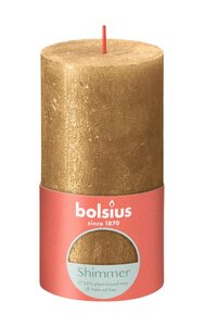 Bolsius kaars rustiek 13x7 cm shimmer goud