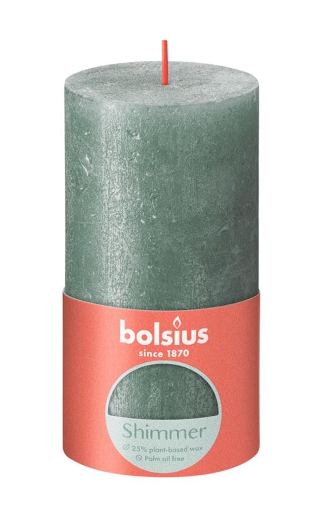 eerlijk Regenjas Het formulier Bolsius kaars rustiek 13x7 cm shimmer Oxide Blauw - Koopkerstverlichting.nl