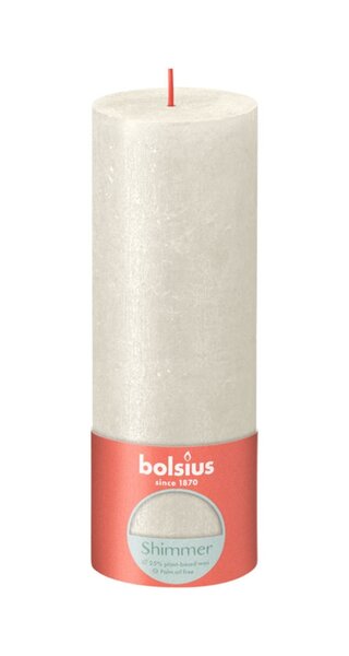 Bolsius kaars rustiek 19x7 cm shimmer ivoor