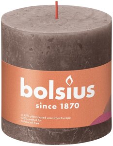 Bolsius kaars rustiek shine 10x10 cm taupe