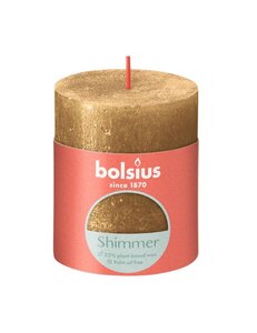 Bolsius kaars rustiek 8x7 cm shimmer goud