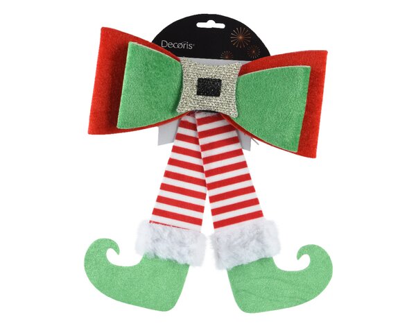 Strik elf 22 cm groen/rood