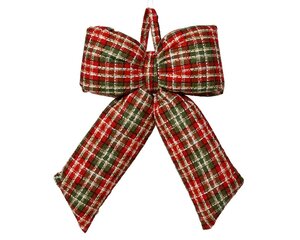 Strik geruit 19 cm groen/rood