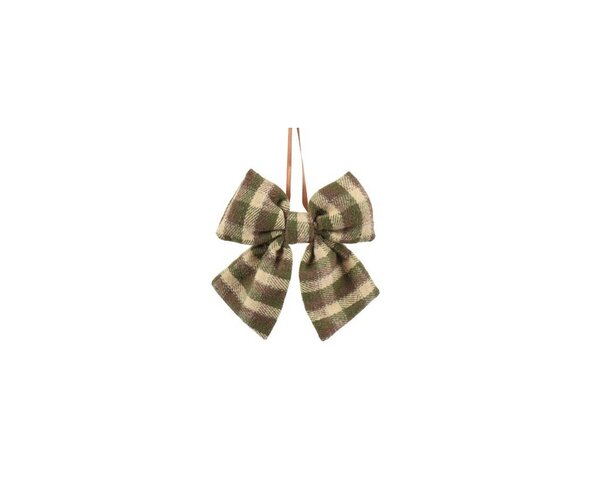 Strik polyester 14 cm groen geruit
