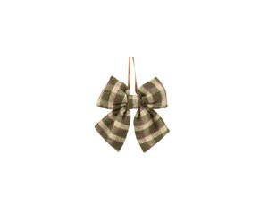 Strik polyester 14 cm groen geruit