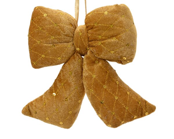 Strik polyester fluweel goud 21 cm