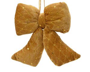 Strik polyester fluweel goud 21 cm