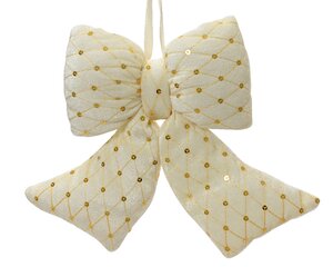 Strik polyester fluweel ivoor 37 cm