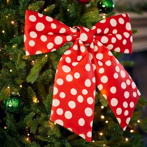 Strik rood met witte stippen 52 cm - afbeelding 2
