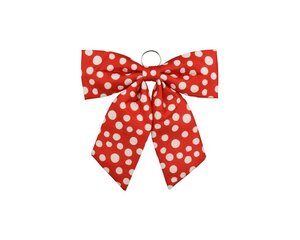 Strik rood met witte stippen 52 cm - afbeelding 1