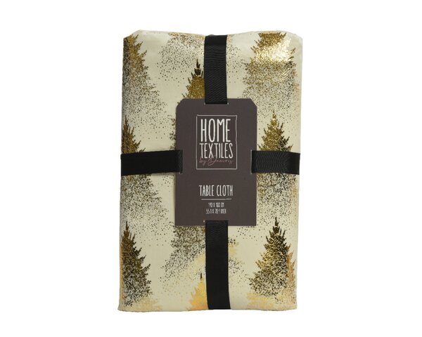 Tafelkleed met kerstboom creme 140 x 180 cm - afbeelding 1