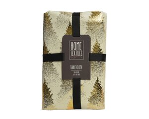 Tafelkleed met kerstboom creme 140 x 180 cm - afbeelding 1