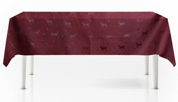 Tafelkleed rendieren bordeaux rood 130 x 180 cm