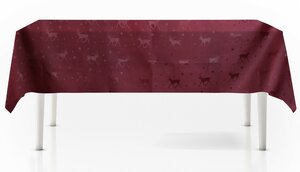 Tafelkleed rendieren bordeaux rood 130 x 180 cm