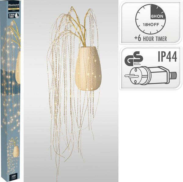 Takkenbos met 120 led lampjes 120 cm - afbeelding 2