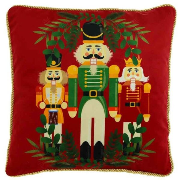Unique Living kussen notenkraker 45 x 45 cm rood