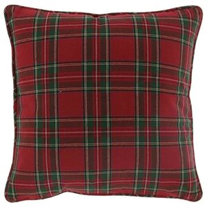 Unique Living kussen x-mas tartan rood / groen 45 x 45 cm