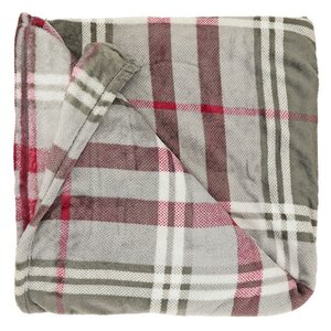 Unique Living plaid victor 200 x 150 cm grijs / rood