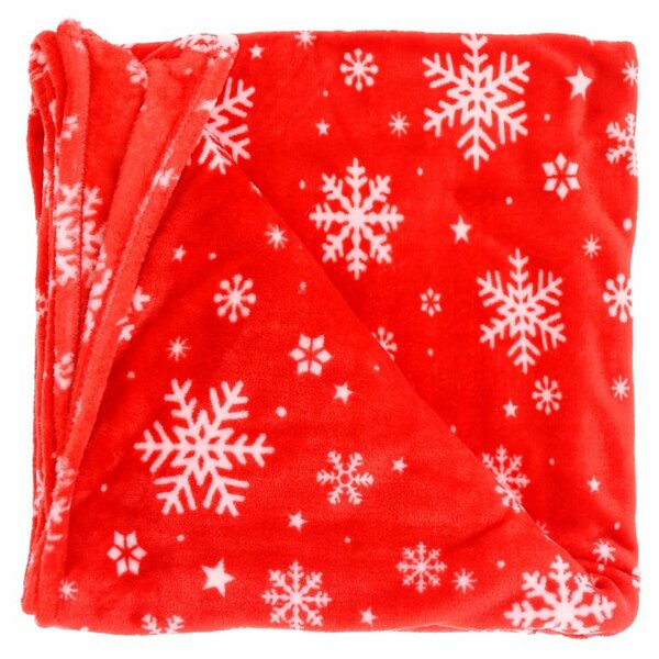Unique Living plaid xmas party 200x150cm rood