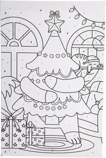 Verfset op nummer kerstboom - afbeelding 1